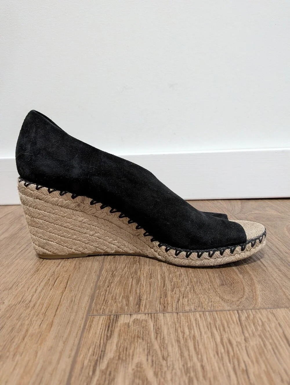 Vince Sonora Peep-Toe Suede Espadrille Wedge Sandals